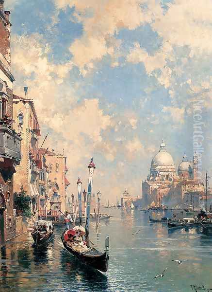 The Grand Canal, Venice Oil Painting by Franz Richard Unterberger