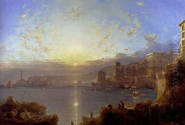 Genoa Oil Painting by Franz Richard Unterberger