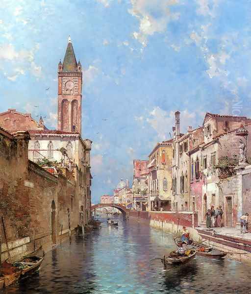 Rio St. Barnaba, Venice Oil Painting by Franz Richard Unterberger