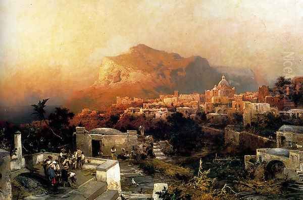 Capri Oil Painting by Franz Richard Unterberger