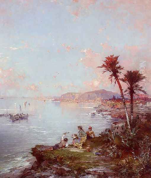 Monaco Oil Painting by Franz Richard Unterberger