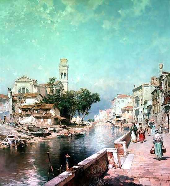 The Canal Tolentini Oil Painting by Franz Richard Unterberger