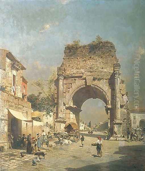 Gateway to Naples Oil Painting by Franz Richard Unterberger