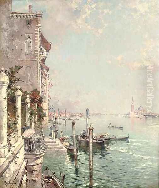 San Giorgio Maggiore, Venice Oil Painting by Franz Richard Unterberger