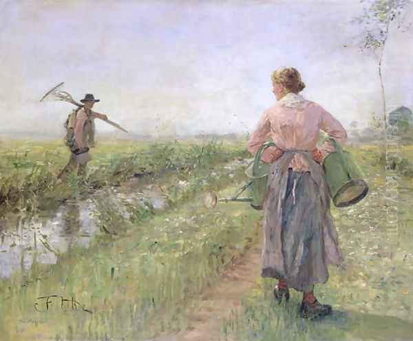 In the Morning, 1889 Oil Painting by Fritz von Uhde