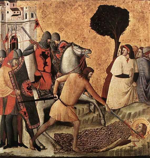 Scenes from the Life of St Colomba (Beheading of St Colomba) c. 1340 Oil Painting by Italian Unknown Masters