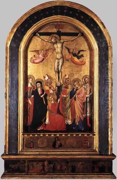 Crucifixion with the Virgin and Saints 1380-90s Oil Painting by Italian Unknown Masters