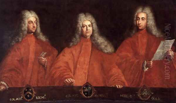 Portraits of Three Avogadri Oil Painting by Pietro Uberti