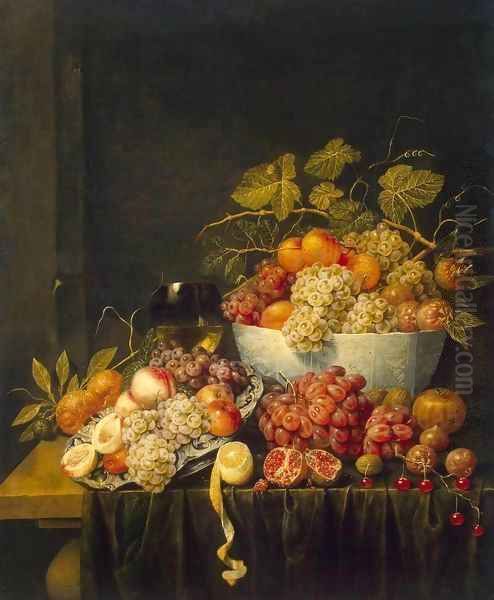 Still-Life with Grapes Oil Painting by Adriaen van Utrecht