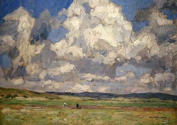 Summer Clouds over Gossfelden Oil Painting by Otto Ubbelohde