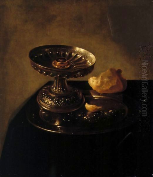 A Tazza with Bread on a Dish, c.1632-37 Oil Painting by Jan Jansz. den Uyl