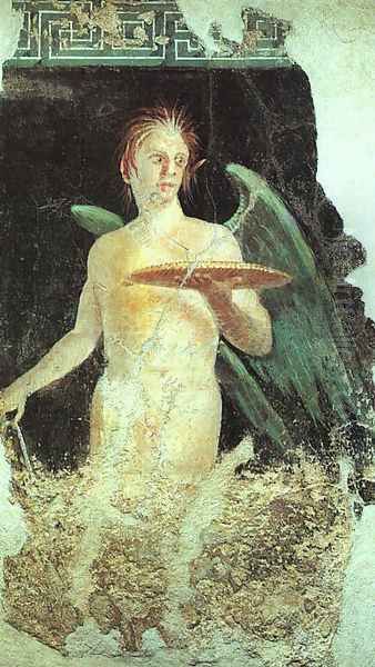 Winged Spirit (from the villa of Publius Fannius Sinistor at Pompeii) Oil Painting by Roman Unknown Master