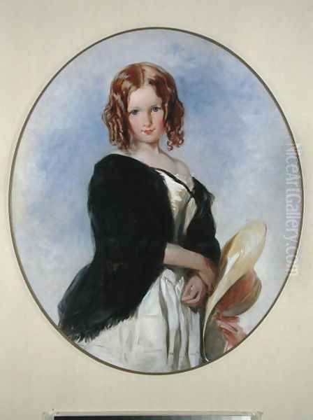 A Portrait Study of a Young Lady, 1822 Oil Painting by Thomas Uwins