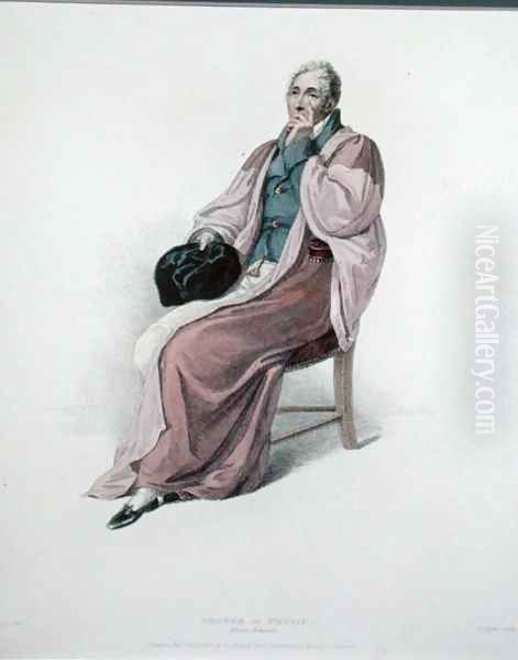 Doctor of Physic in full dress, engraved by J. Agar, published in R. Ackermanns History of Oxford, 1813 Oil Painting by Thomas Uwins