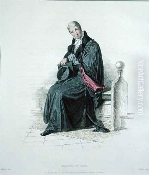 Master of Arts, engraved by J. Agar, published in R. Ackermanns History of Oxford, 1814 Oil Painting by Thomas Uwins