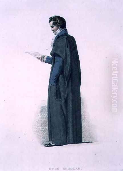 Eton Scholar, from History of Eton College, part of History of the Colleges, engraved by J. Agar, pub. by R. Ackermann, 1816 Oil Painting by Thomas Uwins