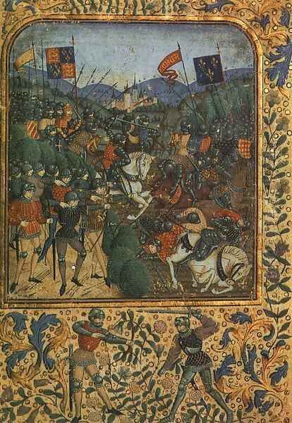 The Battle of Agincourt Oil Painting by British Unknown Master