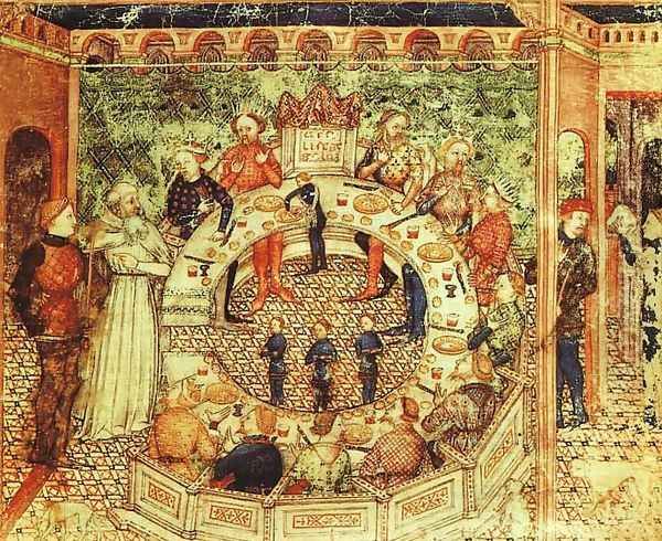 Sir Galahad Presented to take his Place with the Knights of the Round Table Oil Painting by British Unknown Master