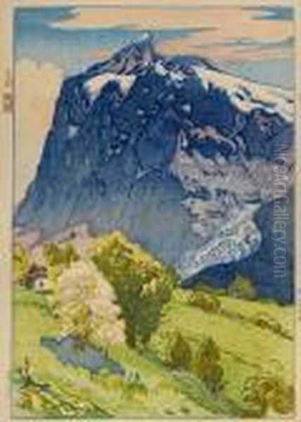 Wetterhorn Oil Painting by Hiroshi Yoshida