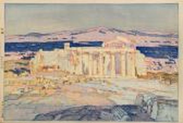 Acropolis, Day Oil Painting by Hiroshi Yoshida