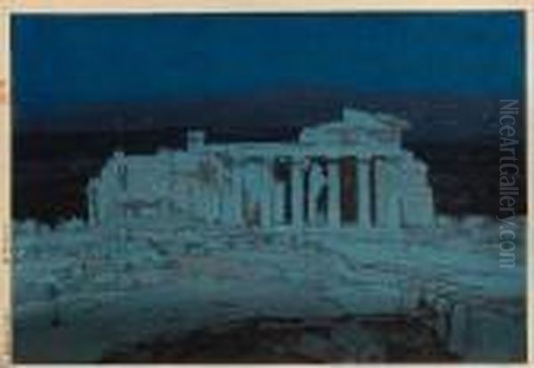 Acropolis, Night 
Europe Oil Painting by Hiroshi Yoshida