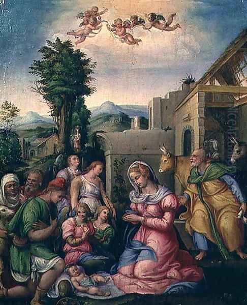 The Adoration of the Shepherds Oil Painting by Francesco Ubertini Bacchiacca II