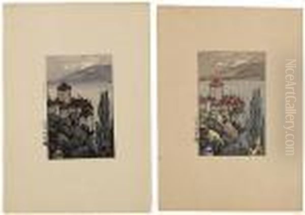 Ten Woodcuts Oil Painting by Hiroshi Yoshida