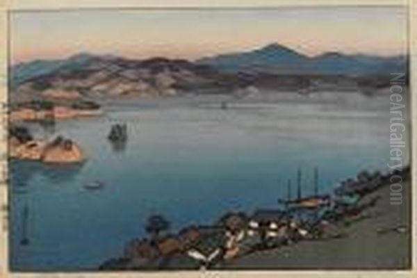 Four Woodcuts 
Inland Sea Oil Painting by Hiroshi Yoshida