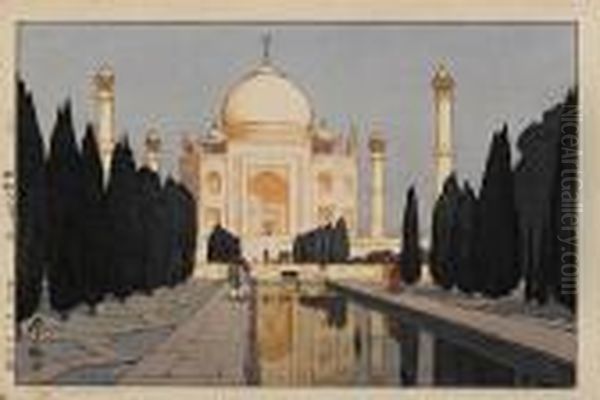 Taj Mahal No. 1, Taj Mahal Night No. 2 Oil Painting by Hiroshi Yoshida