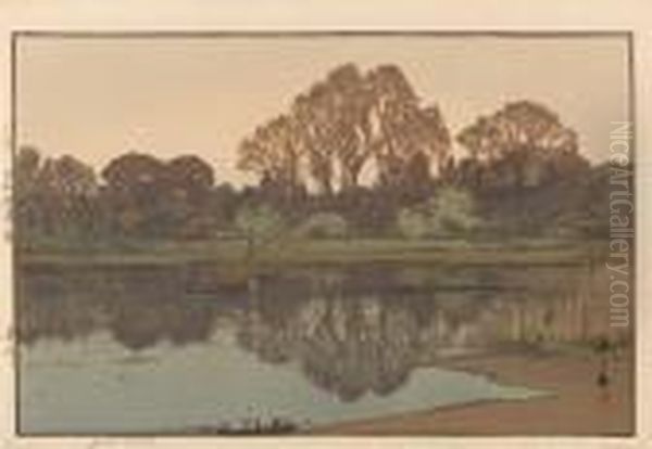 Four Woodcuts 
Yoshikawa Oil Painting by Hiroshi Yoshida