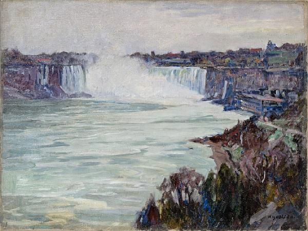 Niagara Falls Oil Painting by Hiroshi Yoshida