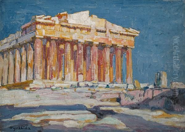 Parthenon Oil Painting by Hiroshi Yoshida