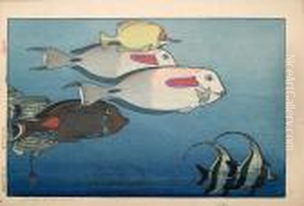 Fishes Of Honolulu Oil Painting by Hiroshi Yoshida