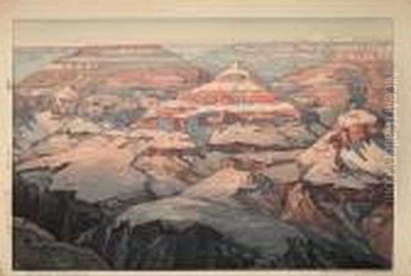 Grand Canyon Oil Painting by Hiroshi Yoshida