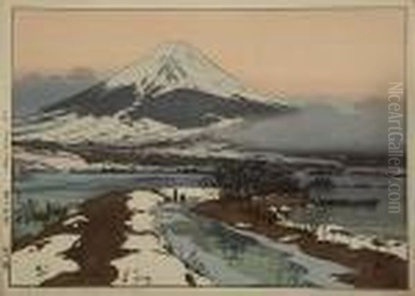 Ten Views Of Fuji Oil Painting by Hiroshi Yoshida