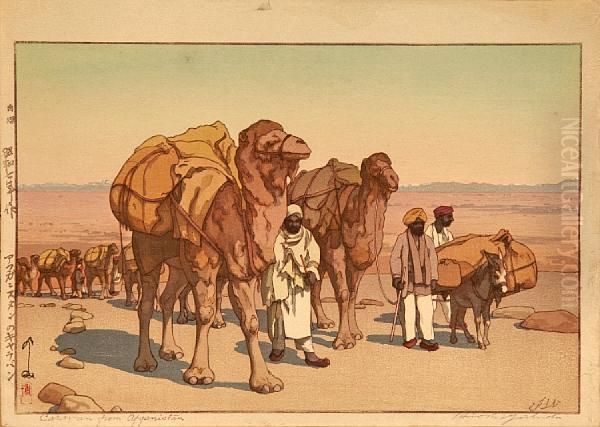 India And Southeast Asia Oil Painting by Hiroshi Yoshida