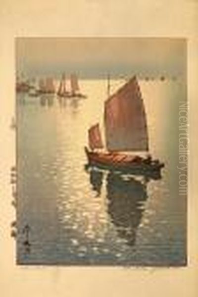 Shirahama Oil Painting by Hiroshi Yoshida