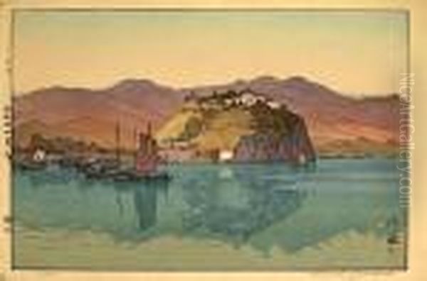 Shokozan (xiaogushan) Oil Painting by Hiroshi Yoshida