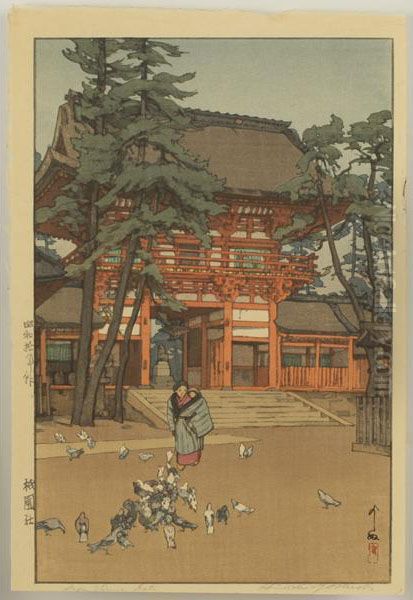 Gion Shrine Gate by Hiroshi Yoshida