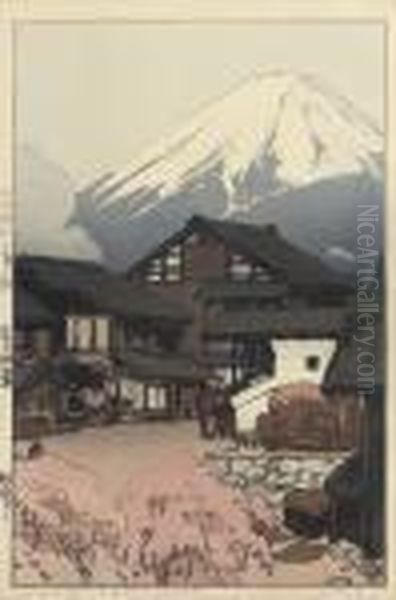 Fujiyama From Funatsu Oil Painting by Hiroshi Yoshida