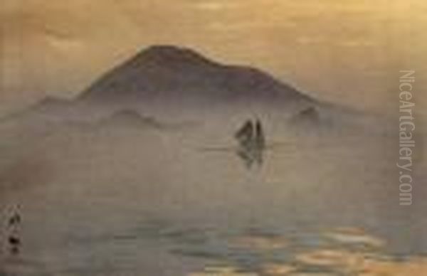 Evening After Rain Oil Painting by Hiroshi Yoshida