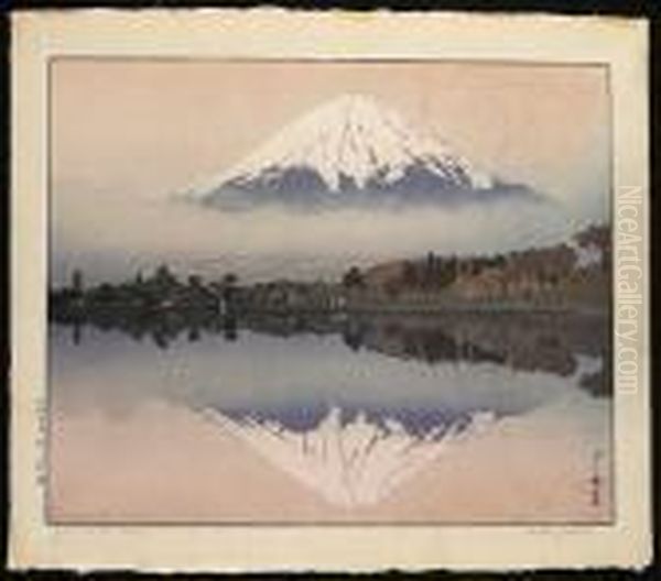 Yamanaka Lake Oil Painting by Hiroshi Yoshida