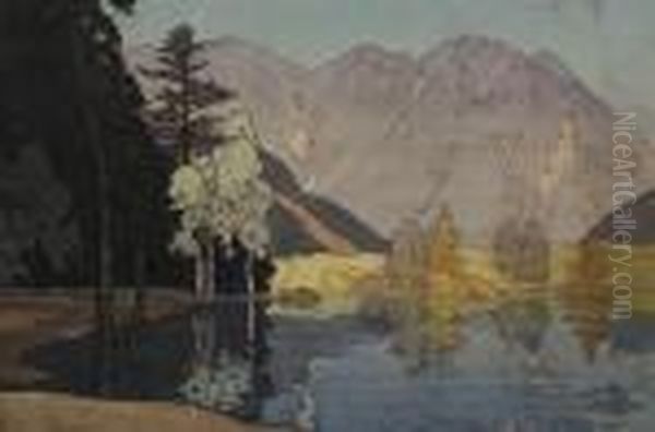 Nihon Arupusu Junidai Nouchi: Hadakayama Oil Painting by Hiroshi Yoshida