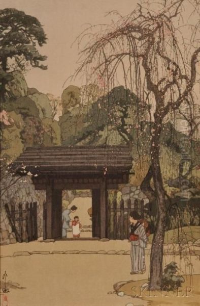 Sarusawa Pond Oil Painting by Hiroshi Yoshida