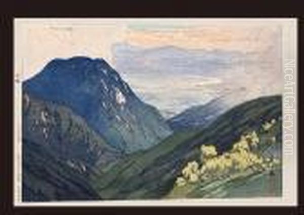 Oteni Mountain Oil Painting by Hiroshi Yoshida