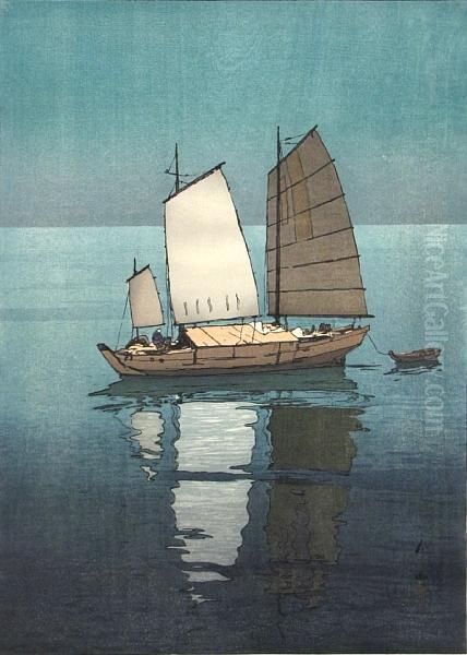 Sailing Boats, Afternoon Oil Painting by Hiroshi Yoshida