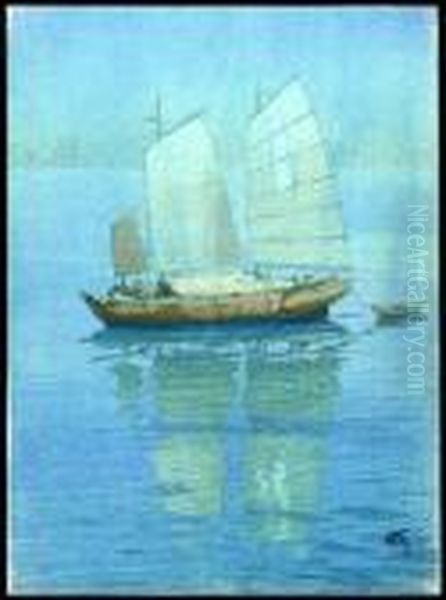 Sailing Boats Oil Painting by Hiroshi Yoshida