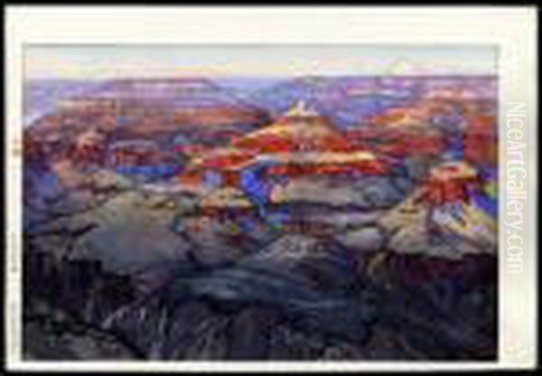 Grand Canyon Oil Painting by Hiroshi Yoshida