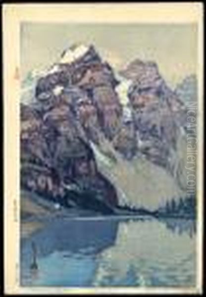 Moraine Lake Oil Painting by Hiroshi Yoshida