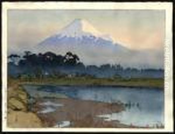 Fujiyama - First Light Of The Sun by Hiroshi Yoshida